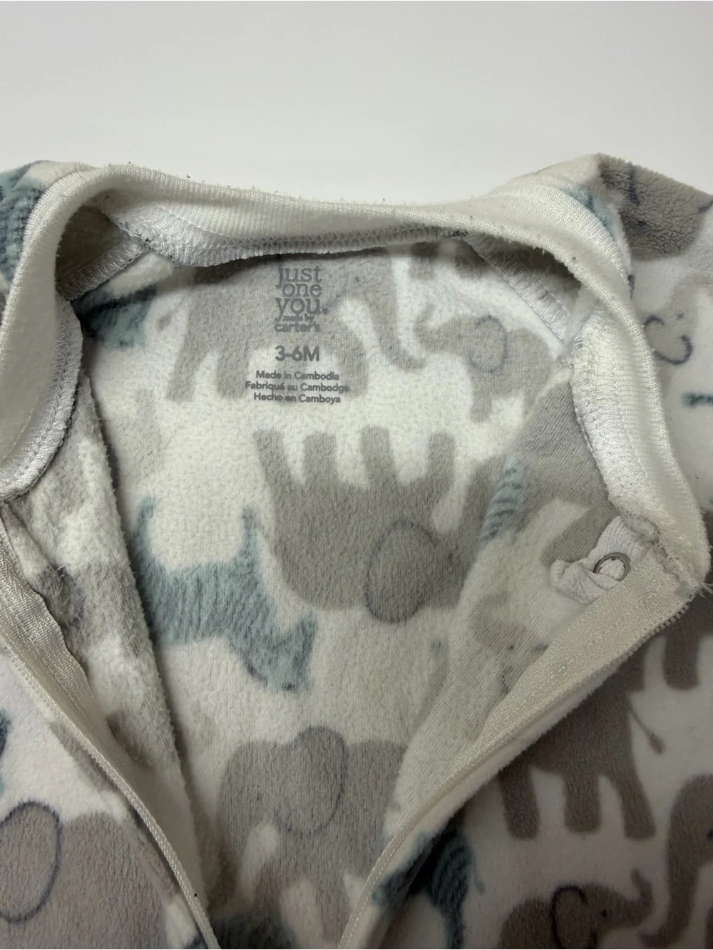 Kids Cozy Animal Print Fleece Sleep Sack - Blue & White